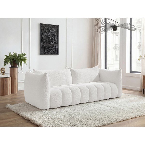 Bijela sofa od bouclé tkanine 286 cm Azra – Bobochic Paris-image-1