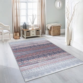 Ljubičasti/sivi perivi tepih 80x150 cm Vintage Stripe – Mila Home