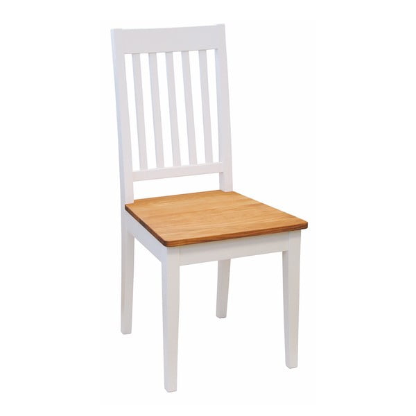 Bijela stolica od breze za blagovaonu sa sjedalom od hrastovog drveta drveta Rowico Ella