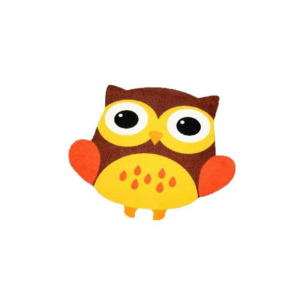 Owls tepih - smeđe-žuta sova, 66x66 cm