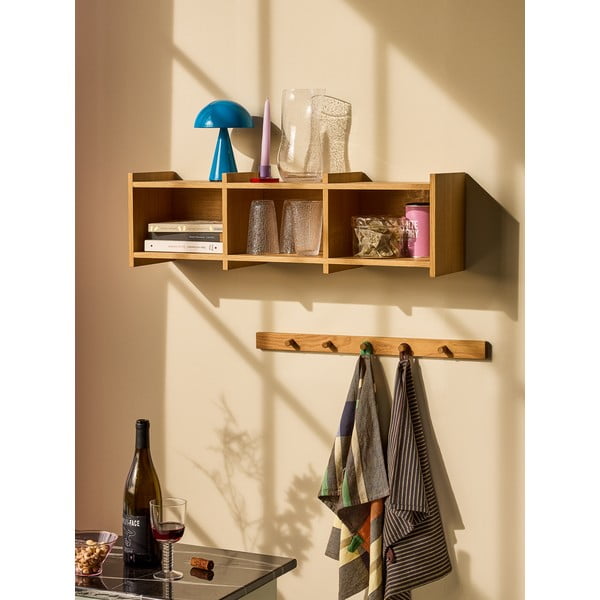 Polica s više razina u dekoru hrasta u prirodnoj boji 80 cm Focal – Hübsch-image-1