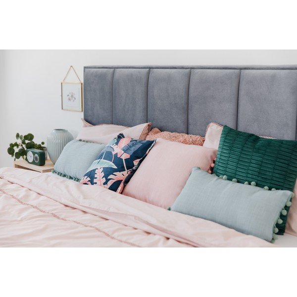 Plavo-sivi bračni krevet s rešetkom i prostorom za odlaganje ProSpánek Wega, 180 x 200 cm-image-1