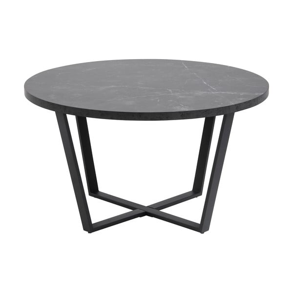 Crni stol za kavu s pločom u dekoru mramora Actona Amble, ⌀ 77 cm-image-2