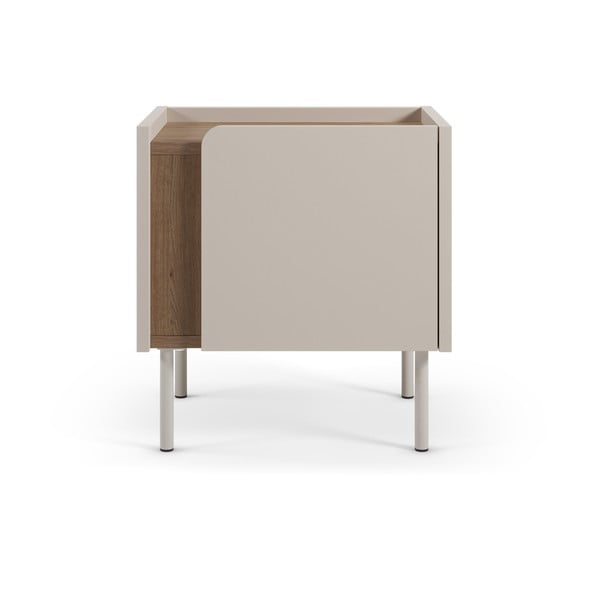 Krem/u prirodnoj boji noćni ormarić u dekoru hrasta Lucile – Marckeric