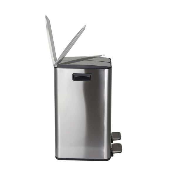 Željezna kanta za smeće 2x20 l za odvojeni otpad/s pedalom u mat srebrnoj boji   Aliya – Spirella-image-3