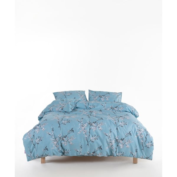 Plava posteljina za bračni krevet/za produženi krevet od renforce pamuka 240x220 cm Blue Floral – Mila Home Luxury