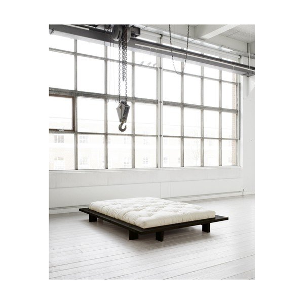 Bračni krevet od borovine s madracem Karup Design Japan Comfort Mat Black/Natural, 140 x 200 cm-image-3