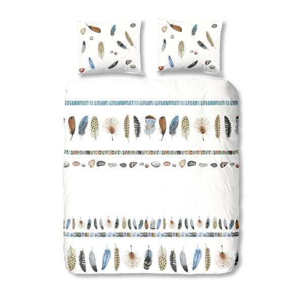 Pamučna posteljina za bračni krevet Dobro jutro Boho bijela, 200 x 200 cm