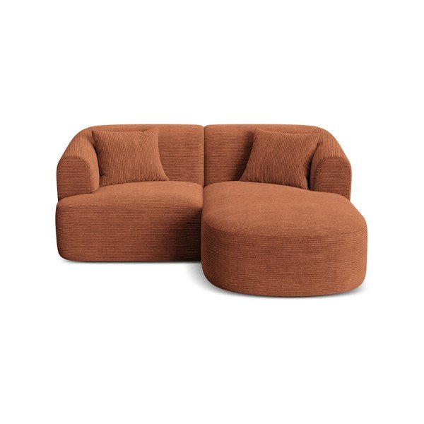 Kutna garnitura od samta boja terakote (s desnim kutom/s ležaljkom) Campi – Cosmopolitan Design