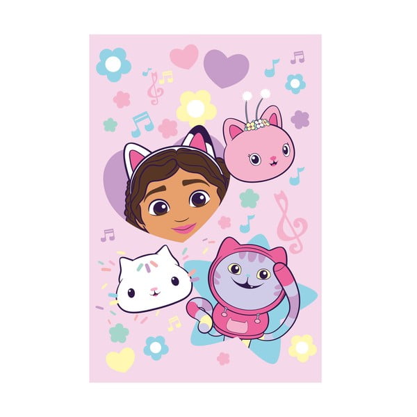 Ružičasta deka za bebe od flisa 100x150 cm Gabby´s Dollhouse "Music" – Jerry Fabrics