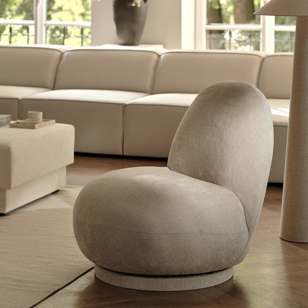 Bijela fotelja od bouclé tkanine Chuck – Micadoni Home-image-1