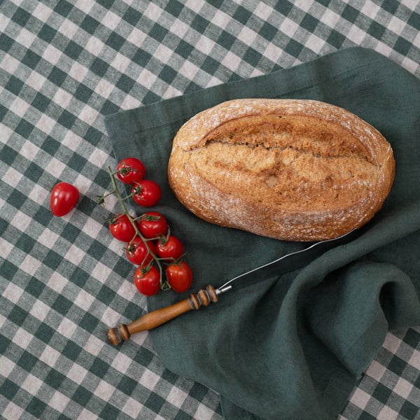 Laneni podmetač 35x45 cm Forest Green Gingham – Linen Tales-image-1