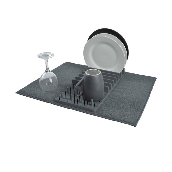 Siva plastična podloga za ocjeđivanje posuđa 50x38 cm – Homéa-image-1