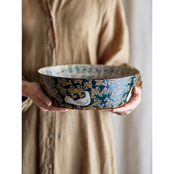 Plava keramička zdjela ø 28 cm Hezha – Bloomingville-image-4