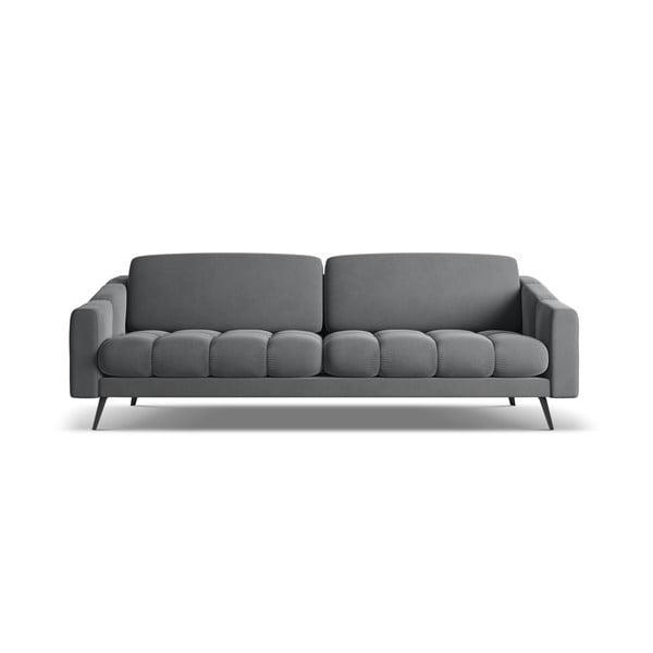 Siva baršunasti sofa 238 cm Nalu – Makamii