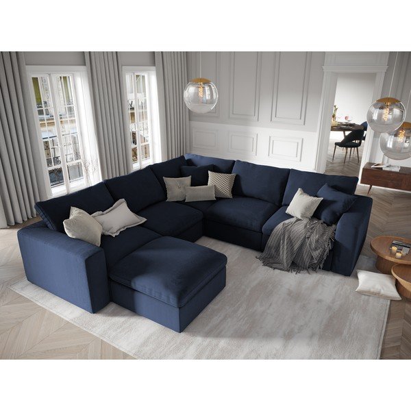 Tamnoplavi obostrani kutni dio modularne sofe od samta Windsor & Co Sofas Galaxy-image-4