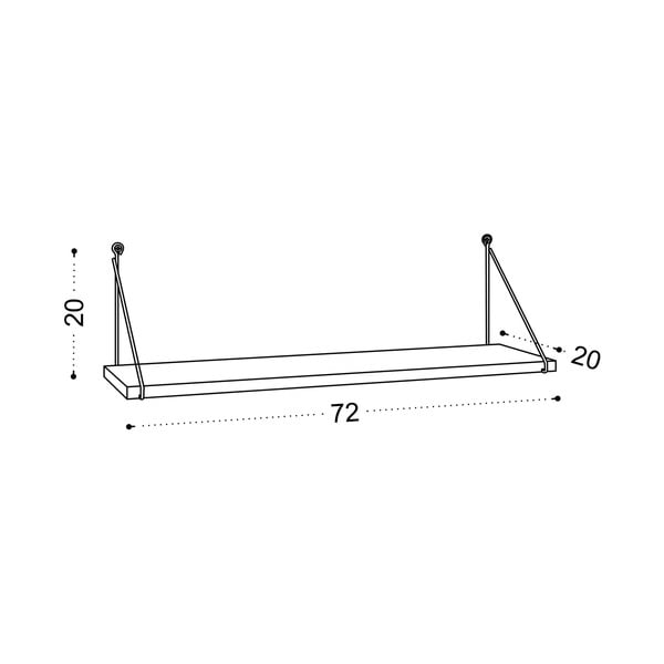 Polica u dekoru oraha u prirodnoj boji 72 cm Armoni – Kalune Design-image-3