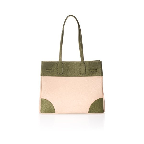 Beige-zelena kožna torba Giorgio Costa Paul-image-1