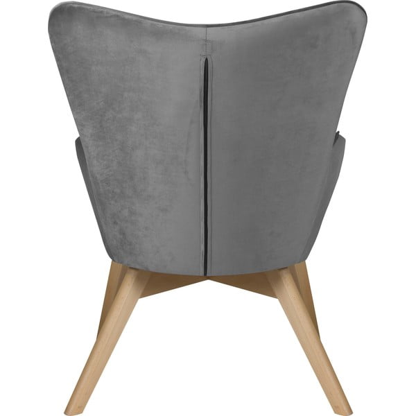 Siva baršunasta fotelja s naslonjačem za noge Niko – Ropez-image-4