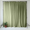 Svijetlo zelena lanena zavjesa 140x170 cm Sage – Linen Tales