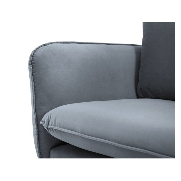 Siva baršunasta sofa Cosmopolitan Design Vienna, 160 cm-image-4