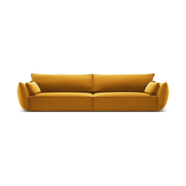 Senf žuta baršunasta sofa 248 cm Vanda – Mazzini Sofas