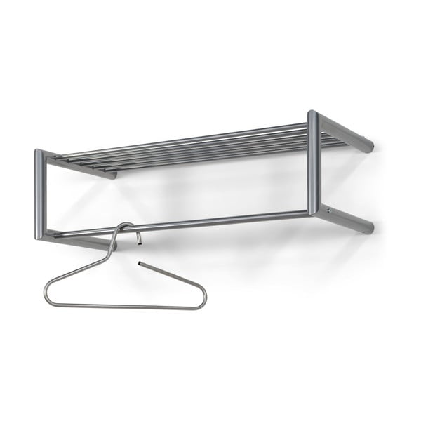 Metalna zidna vješalica u srebrnoj boji s policom 80 cm Smooth – Spinder Design-image-2