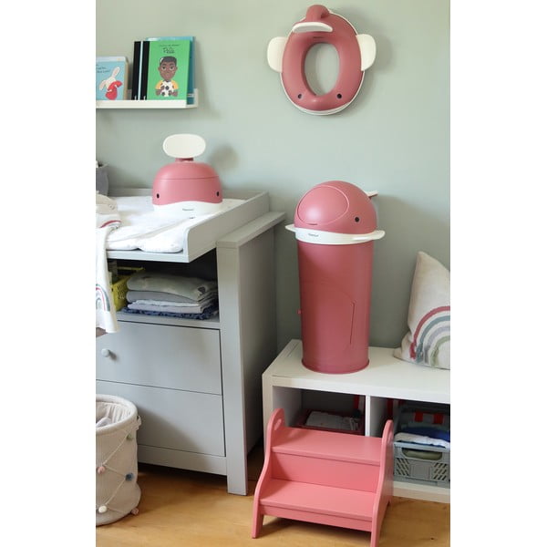 Tamno ružičasta plastična kanta za smeće za pelene 25 l Whale – Kindsgut-image-1