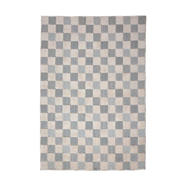 Plavi periv tepih od mješavine pamuka 155x230 cm Muted Checkerboard – Flair Rugs