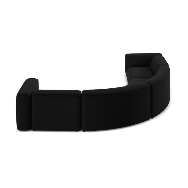 Crna baršunasti kutna garnitura Ekahi – Makamii-image-4