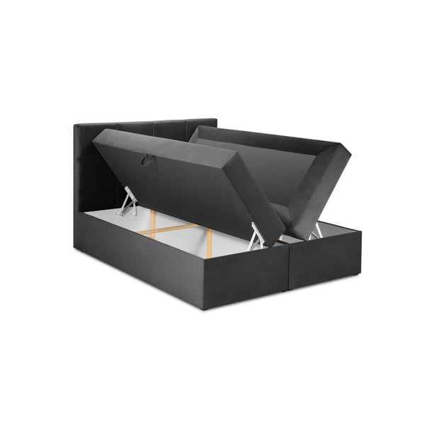 Tamnosivi bračni krevet boje od baršuna Mazzini Beds Mimicry, 180 x 200 cm-image-3