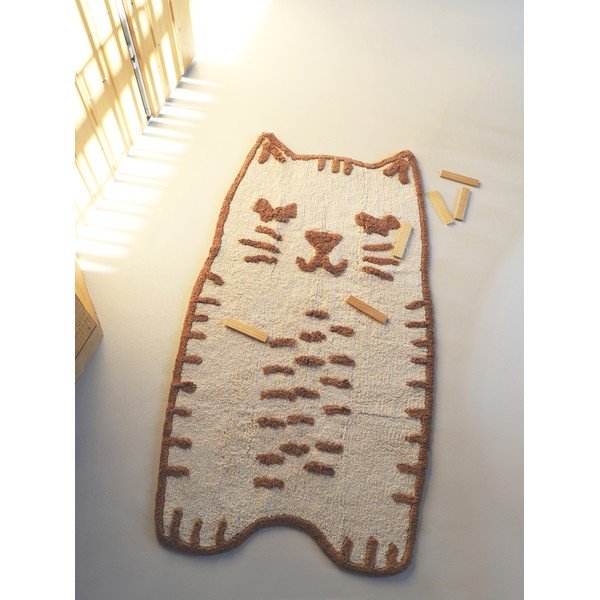 Krem periv/ručno rađen pamučan dječji tepih 65x120 cm Little Charlie – Nattiot-image-3