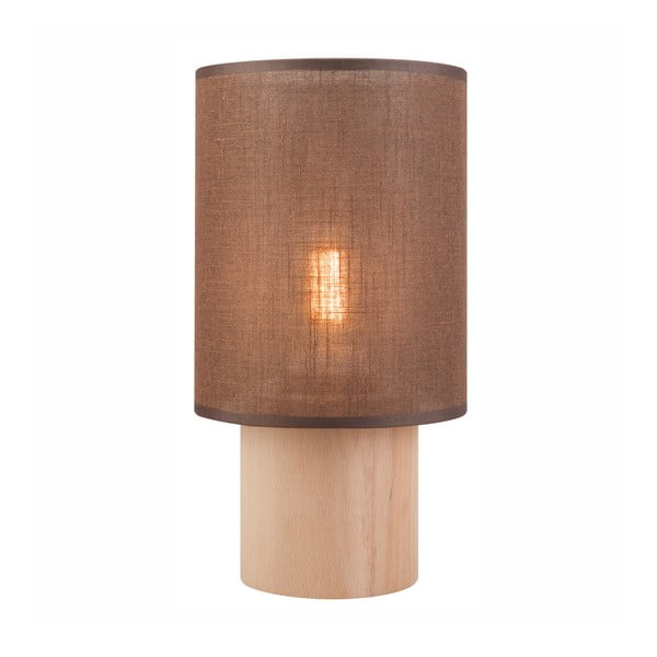 Smeđa stolna lampa s tekstilnim sjenilom (visina 30 cm) Ari – LAMKUR