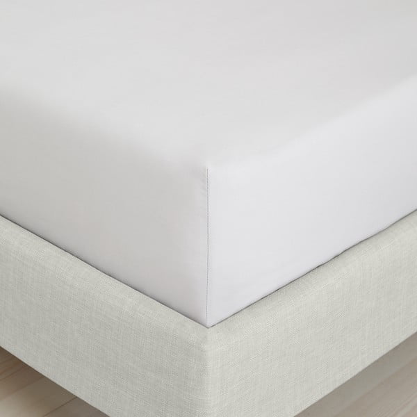 Siva plahta s gumom od pamučnog perkala 185x200 cm Cotton Percale – Bianca-image-3