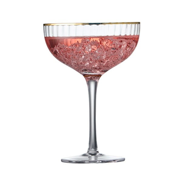 Set od 4 koktel čaše sa zlatnim rubom Lyngby Glas Palermo, 315 ml-image-2