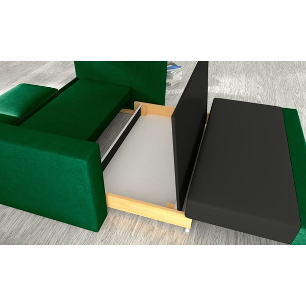 Zelena baršunasti sklopiva/s prostorom za odlaganje sofa 151 cm Wave – ELTAP-image-2