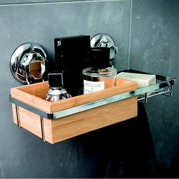 Zidna košara od bambusa s podlogom za sapun Compactor Spa-image-2