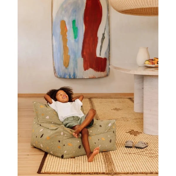 Zelena vreća za bebe od bouclé tkanine/od šenila Terrazzo Chair – Wigiwama-image-2