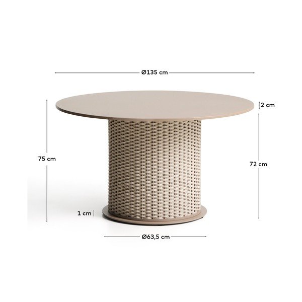Okrugao vrtni stol ø 135 cm Sedalis – Kave Home-image-4