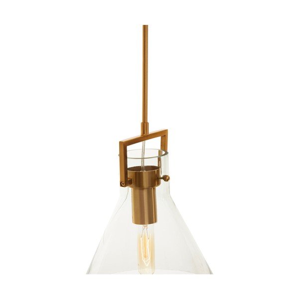 Metalna viseća svjetiljka u zlatnoj boji sa staklenim sjenilom ø 25 cm Trieste – Premier Housewares-image-3