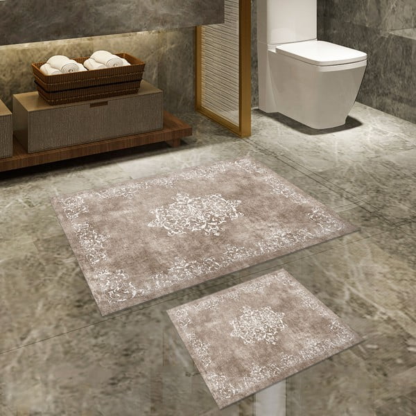 Sive/smeđe-sive kupaonske prostirke u setu 2 kom 60x100 cm – Foutastic-image-2