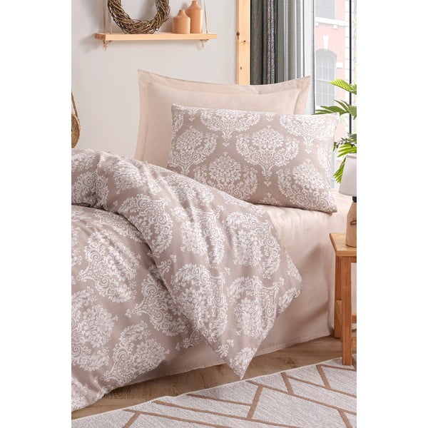 Smeđa posteljina za krevet za jednu osobu 140x200 cm Post – Mijolnir-image-1