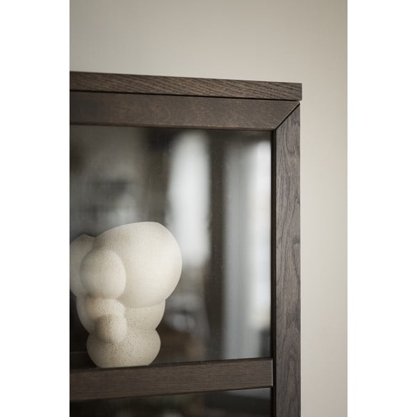 Smeđa vitrina od punog hrasta 95x195 cm Everett – Rowico-image-4