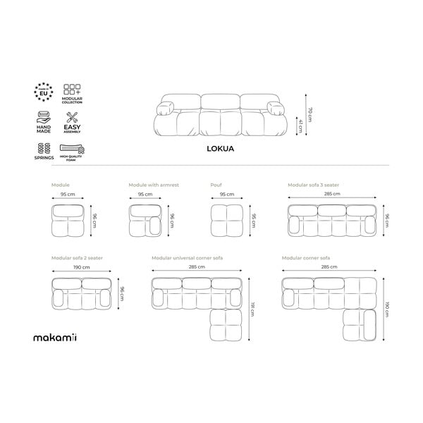 Bež baršunast modularni tabure Lokua – Makamii-image-4