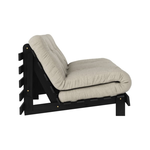 Siva/bež lanena sklopiva sofa 160 cm Roots Black Night – Karup Design-image-4