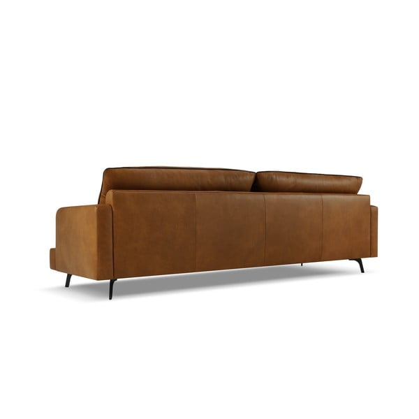 Konjak smeđa kožna sofa 260 cm Virna – Micadoni Home-image-3