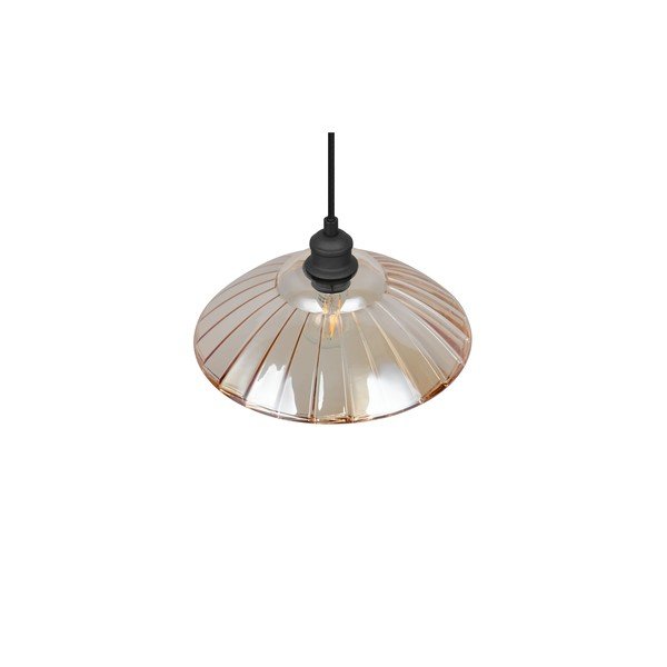 Crna/jantarna metalna viseća svjetiljka sa staklenim sjenilom ø 29,5 cm Eluna – Reality-image-4