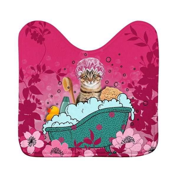 Ružičasta kupaonska prostirka za WC 45x45 cm Chatibulle – douceur d'intérieur