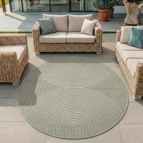 Zeleni okrugao unutarnji i vanjski tepih ø 80 cm Nova 1201 – Ayyildiz Carpets-image-1