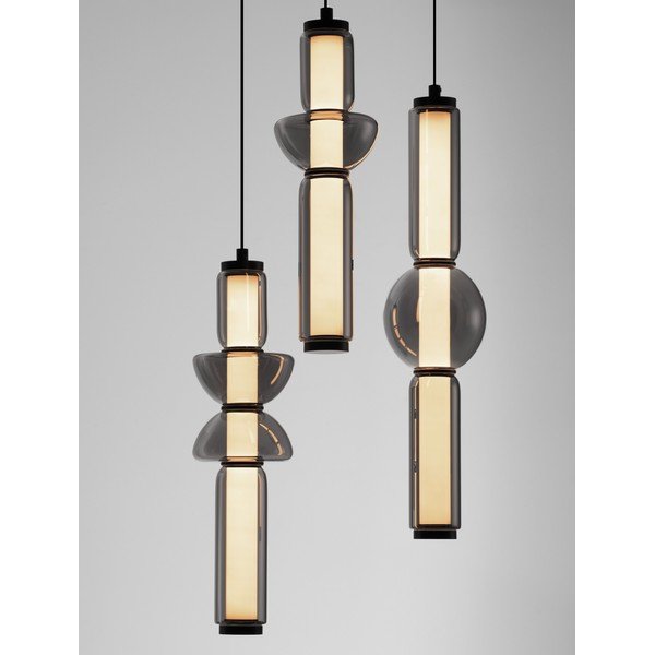 Siva staklena LED viseća svjetiljka s mogućnosti zatamnjivanja ø 38 cm Ulon – Nova Luce-image-1